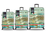 TUCCI Italy Earth Art Emerald Marble 3 PC Set (20", 24", 28") Luggage Suitcase